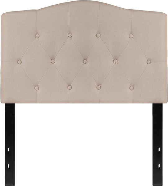Flash Furniture Cambridge Tufted Upholstered Twin Size Headboard in Beige Fabric - HG-HB1708-T-B-GG