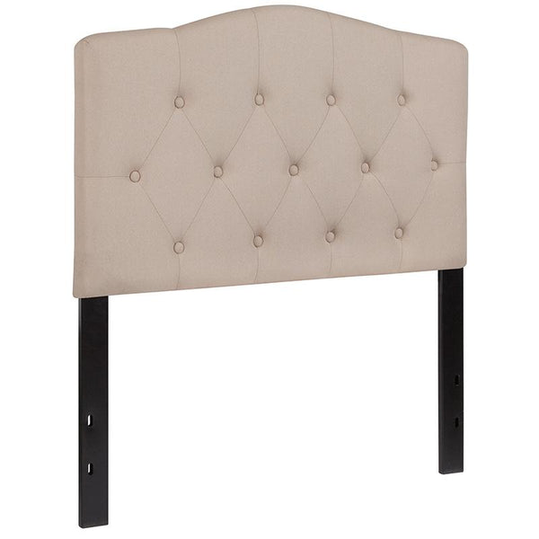 Flash Furniture Cambridge Tufted Upholstered Twin Size Headboard in Beige Fabric - HG-HB1708-T-B-GG