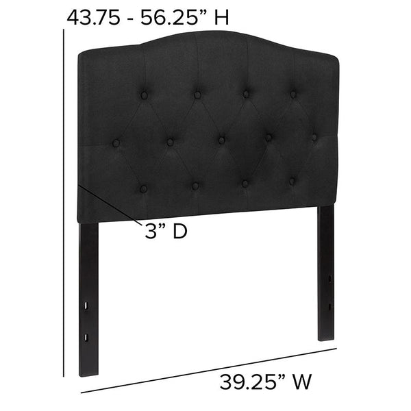 Flash Furniture Cambridge Tufted Upholstered Twin Size Headboard in Black Fabric - HG-HB1708-T-BK-GG