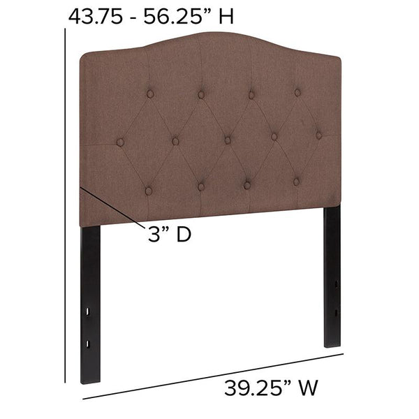 Flash Furniture Cambridge Tufted Upholstered Twin Size Headboard in Camel Fabric - HG-HB1708-T-C-GG