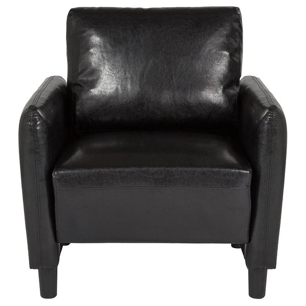 Flash Furniture Candler Park Upholstered Chair in Black Leather - SL-SF919-1-BLK-GG
