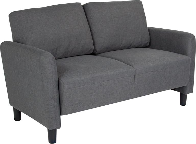 Flash Furniture Candler Park Upholstered Loveseat in Dark Gray Fabric - SL-SF919-2-DGY-F-GG