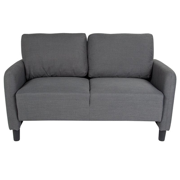 Flash Furniture Candler Park Upholstered Loveseat in Dark Gray Fabric - SL-SF919-2-DGY-F-GG