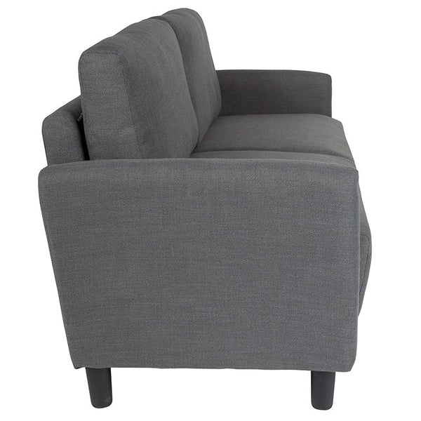 Flash Furniture Candler Park Upholstered Sofa in Dark Gray Fabric - SL-SF919-3-DGY-F-GG