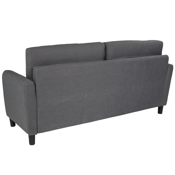 Flash Furniture Candler Park Upholstered Sofa in Dark Gray Fabric - SL-SF919-3-DGY-F-GG