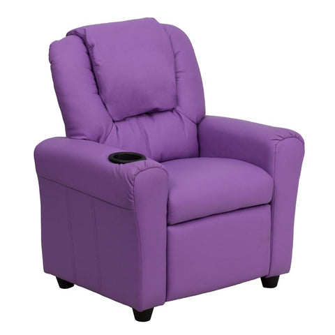 Flash Furniture Contemporary Lavender Vinyl Kids Recliner with Cup Holder and Headrest - DG-ULT-KID-LAV-GG