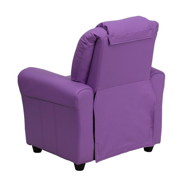 Flash Furniture Contemporary Lavender Vinyl Kids Recliner with Cup Holder and Headrest - DG-ULT-KID-LAV-GG