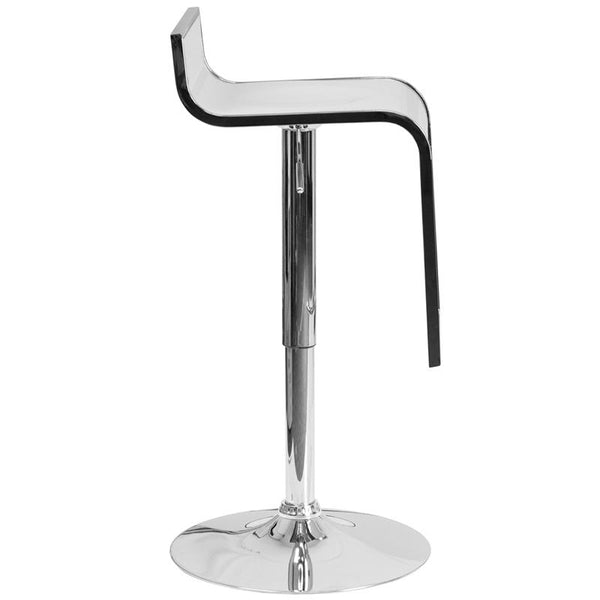 Flash Furniture Contemporary White Plastic Adjustable Height Barstool with Chrome Drop Frame - CH-TC3-1027P-WH-GG