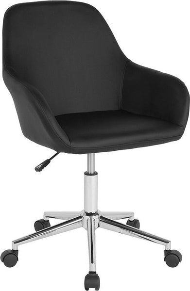 Flash Furniture Cortana Home and Office Mid-Back Chair in Black Leather - DS-8012LB-BLK-GG