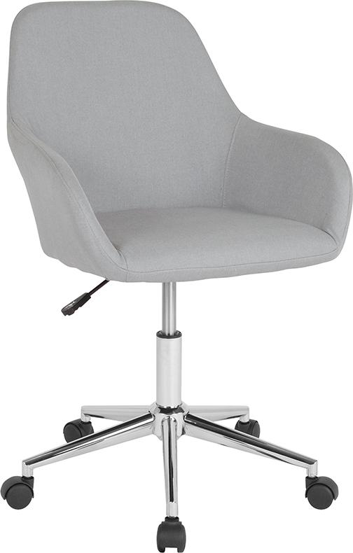 Flash Furniture Cortana Home and Office Mid-Back Chair in Light Gray Fabric - DS-8012LB-LTG-F-GG