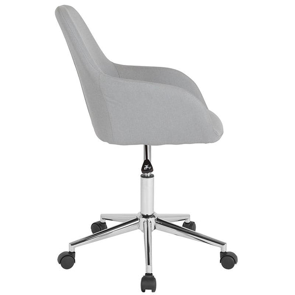 Flash Furniture Cortana Home and Office Mid-Back Chair in Light Gray Fabric - DS-8012LB-LTG-F-GG