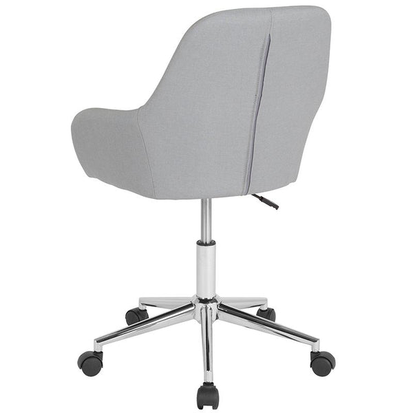 Flash Furniture Cortana Home and Office Mid-Back Chair in Light Gray Fabric - DS-8012LB-LTG-F-GG