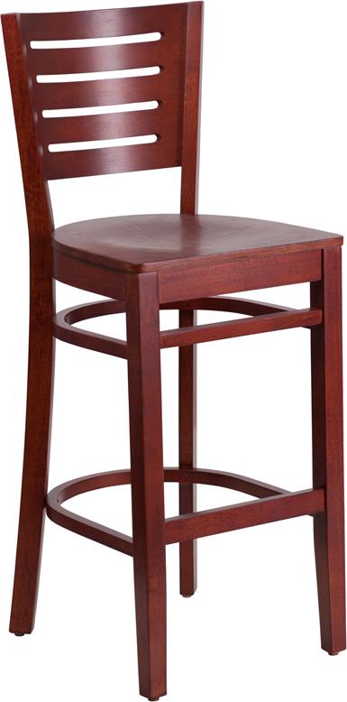 Flash Furniture Darby Series Slat Back Mahogany Wood Restaurant Barstool - XU-DG-W0108BBAR-MAH-MAH-GG