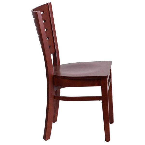 Flash Furniture Darby Series Slat Back Mahogany Wood Restaurant Chair - XU-DG-W0108-MAH-MAH-GG