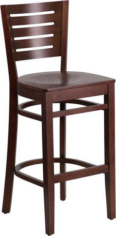 Flash Furniture Darby Series Slat Back Walnut Wood Restaurant Barstool - XU-DG-W0108BBAR-WAL-WAL-GG