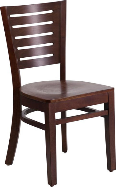 Flash Furniture Darby Series Slat Back Walnut Wood Restaurant Chair - XU-DG-W0108-WAL-WAL-GG