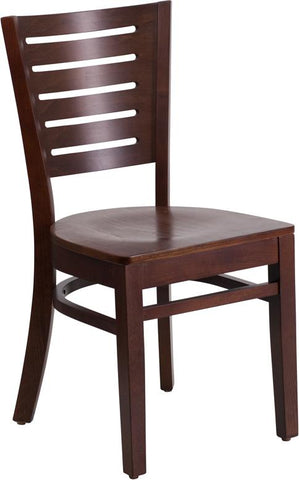 Flash Furniture Darby Series Slat Back Walnut Wood Restaurant Chair - XU-DG-W0108-WAL-WAL-GG