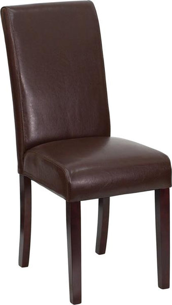Flash Furniture Dark Brown Leather Parsons Chair - BT-350-BRN-LEA-008-GG