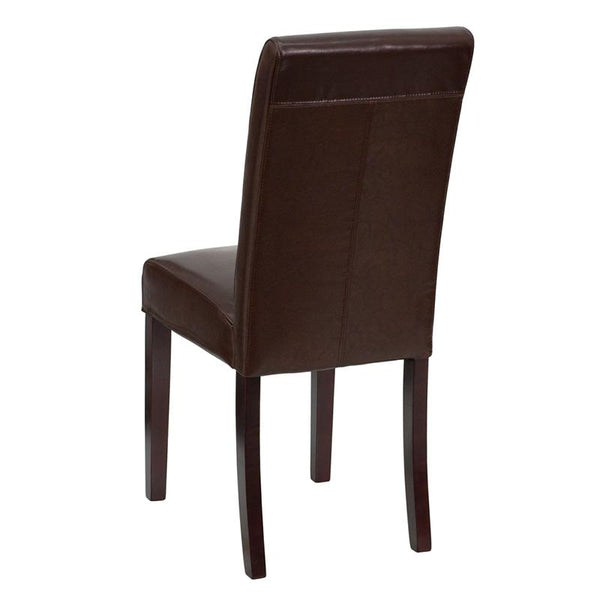 Flash Furniture Dark Brown Leather Parsons Chair - BT-350-BRN-LEA-008-GG