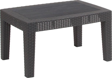 Flash Furniture Dark Gray Faux Rattan Coffee Table - DAD-SF2-T-DKGY-GG