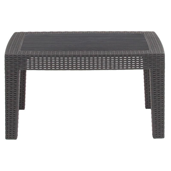 Flash Furniture Dark Gray Faux Rattan Coffee Table - DAD-SF2-T-DKGY-GG