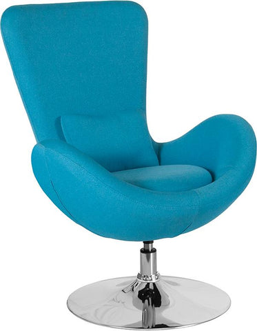 Flash Furniture Egg Series Aqua Fabric Side Reception Chair - CH-162430-AQ-FAB-GG