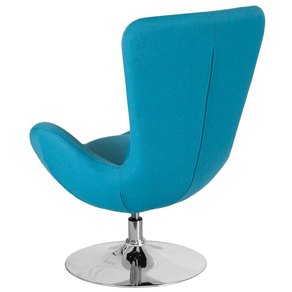 Flash Furniture Egg Series Aqua Fabric Side Reception Chair - CH-162430-AQ-FAB-GG