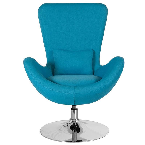Flash Furniture Egg Series Aqua Fabric Side Reception Chair - CH-162430-AQ-FAB-GG