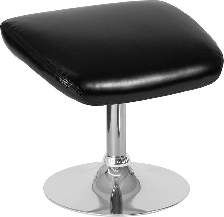 Flash Furniture Egg Series Black Leather Ottoman - CH-162430-O-BK-LEA-GG