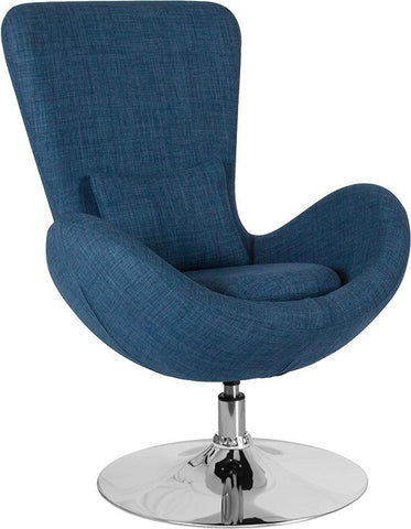 Flash Furniture Egg Series Blue Fabric Side Reception Chair - CH-162430-BL-FAB-GG