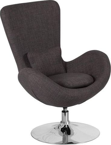 Flash Furniture Egg Series Dark Gray Fabric Side Reception Chair - CH-162430-DKGY-FAB-GG