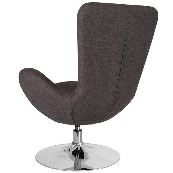 Flash Furniture Egg Series Dark Gray Fabric Side Reception Chair - CH-162430-DKGY-FAB-GG