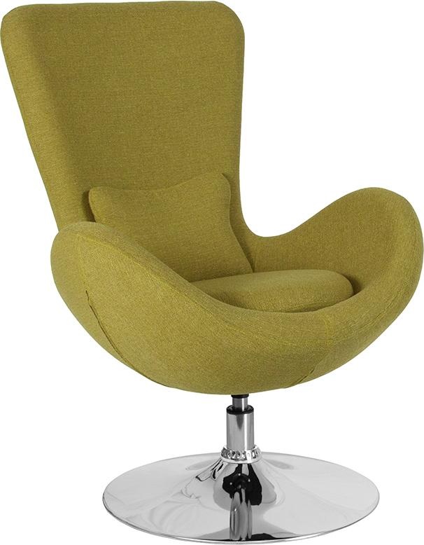 Flash Furniture Egg Series Green Fabric Side Reception Chair - CH-162430-GN-FAB-GG