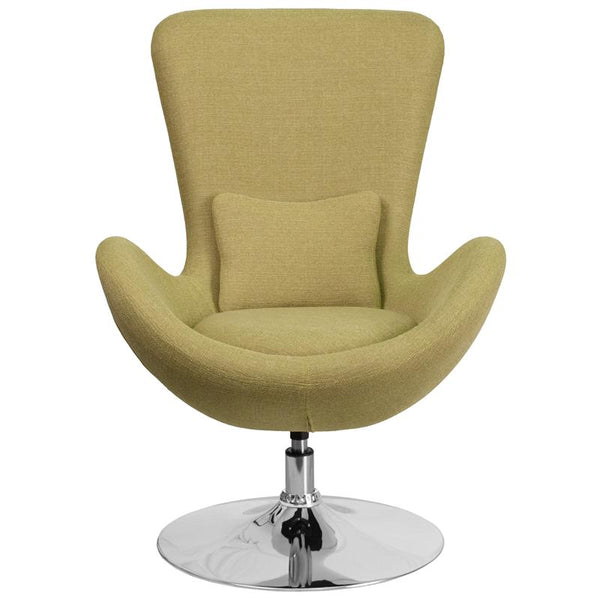 Flash Furniture Egg Series Green Fabric Side Reception Chair - CH-162430-GN-FAB-GG
