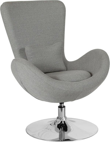 Flash Furniture Egg Series Light Gray Fabric Side Reception Chair - CH-162430-LTGY-FAB-GG