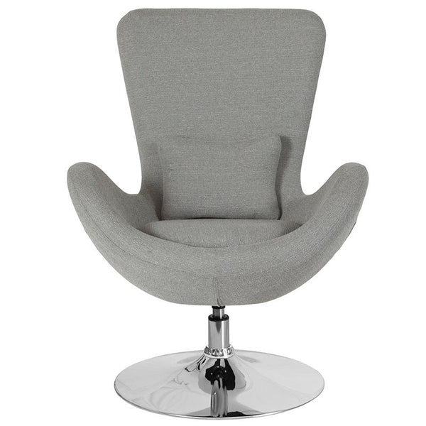 Flash Furniture Egg Series Light Gray Fabric Side Reception Chair - CH-162430-LTGY-FAB-GG