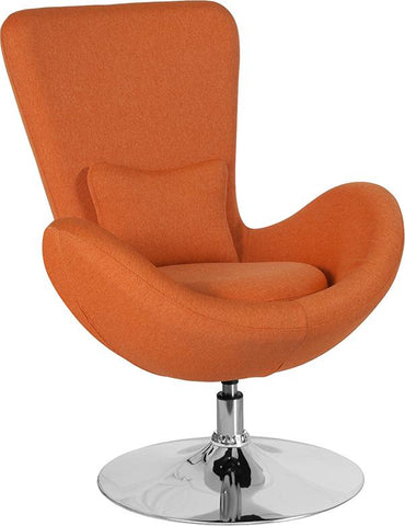 Flash Furniture Egg Series Orange Fabric Side Reception Chair - CH-162430-OR-FAB-GG