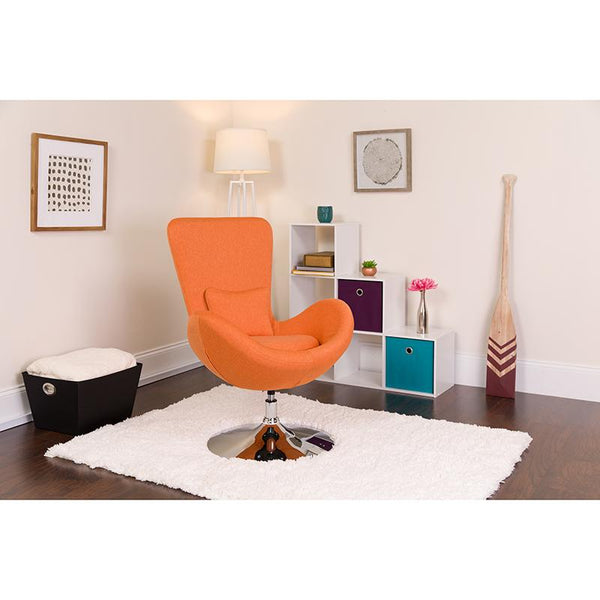 Flash Furniture Egg Series Orange Fabric Side Reception Chair - CH-162430-OR-FAB-GG