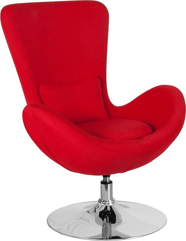 Flash Furniture Egg Series Red Fabric Side Reception Chair - CH-162430-RED-FAB-GG