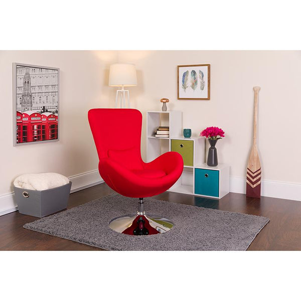 Flash Furniture Egg Series Red Fabric Side Reception Chair - CH-162430-RED-FAB-GG