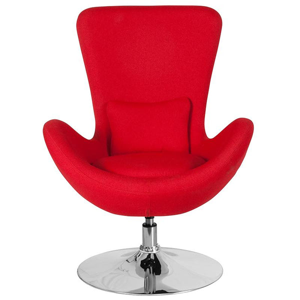 Flash Furniture Egg Series Red Fabric Side Reception Chair - CH-162430-RED-FAB-GG