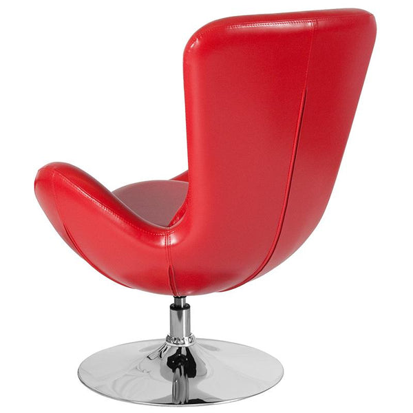 Flash Furniture Egg Series Red Leather Side Reception Chair - CH-162430-RED-LEA-GG