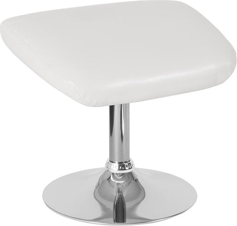 Flash Furniture Egg Series White Leather Ottoman - CH-162430-O-WH-LEA-GG