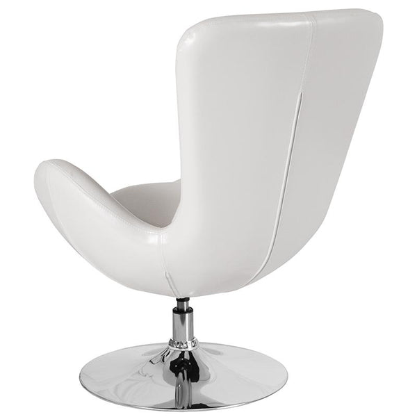 Flash Furniture Egg Series White Leather Side Reception Chair - CH-162430-WH-LEA-GG