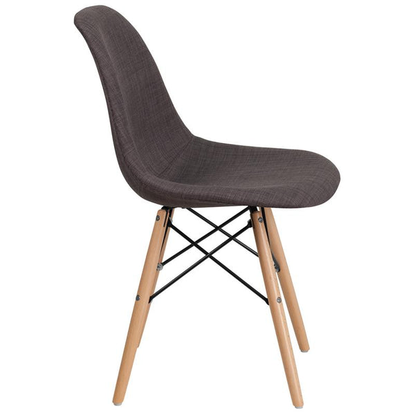 Flash Furniture Elon Series Siena Gray Fabric Chair with Wooden Legs - FH-130-DCV1-FC100-GG