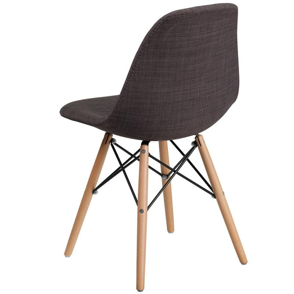 Flash Furniture Elon Series Siena Gray Fabric Chair with Wooden Legs - FH-130-DCV1-FC100-GG