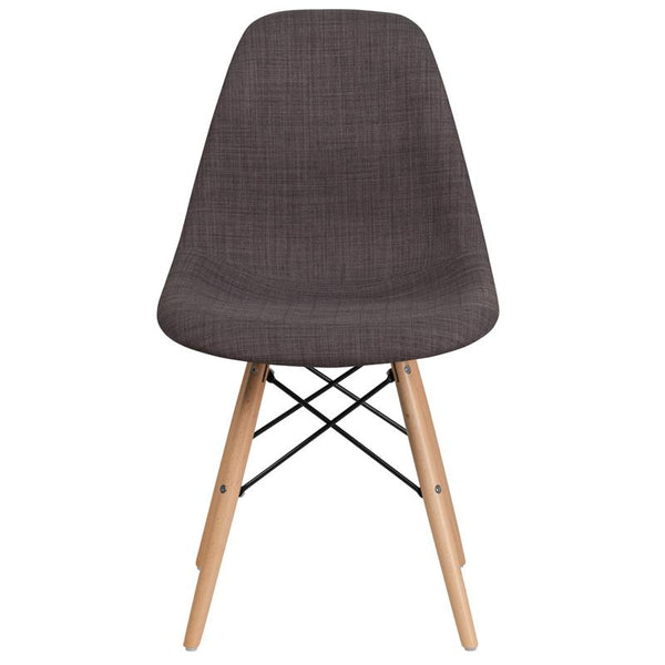 Flash Furniture Elon Series Siena Gray Fabric Chair with Wooden Legs - FH-130-DCV1-FC100-GG