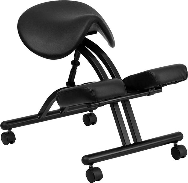 Flash Furniture Ergonomic Kneeling Chair with Black Saddle Seat - WL-1421-GG