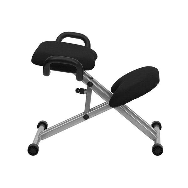 Flash Furniture Ergonomic Kneeling Chair with Handles in Black Fabric - WL-1429-GG