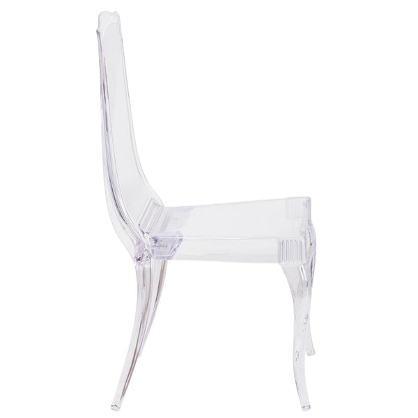 Flash Furniture Flash Elegance Crystal Ice Stacking Chair with Full Back Vertical Line Design - BH-K002-CRYSTAL-GG